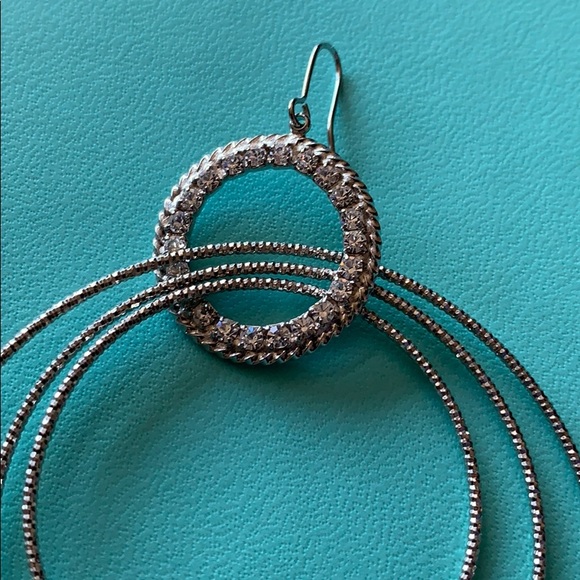 Large multi hoop bling earrings - Picture 3 of 3